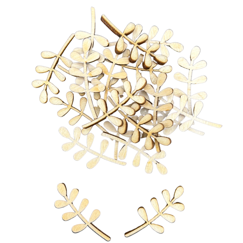 Scrapki drewniane gałązka listki gałązki 20szt