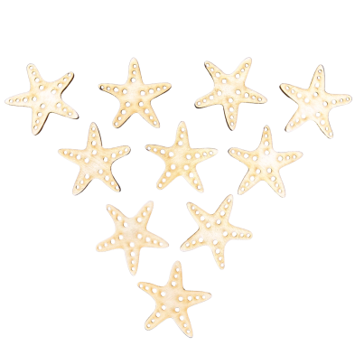 Scrapki drewniane rozgwiazda rozgwiazdy deko 10szt