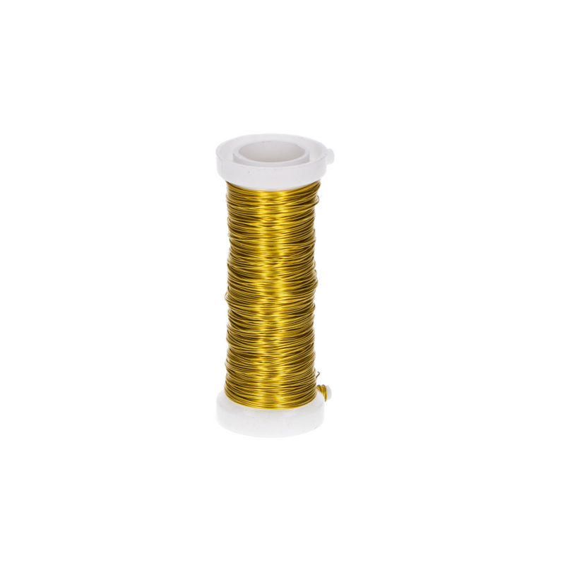 Drucik florystyczny drut złoty wyrobowy 0.3mm 25m