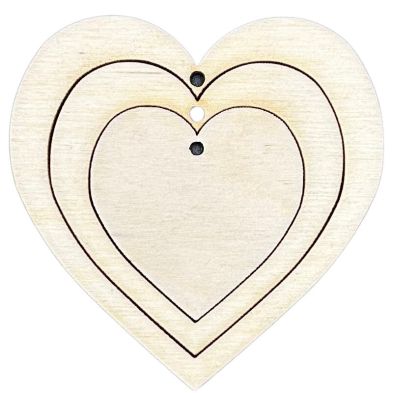 Drewniane zawieszki serca serce mini obręcz 15szt