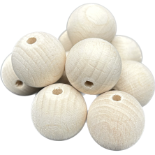 Korale kulki drewniane surowe decoupage 25mm 10szt