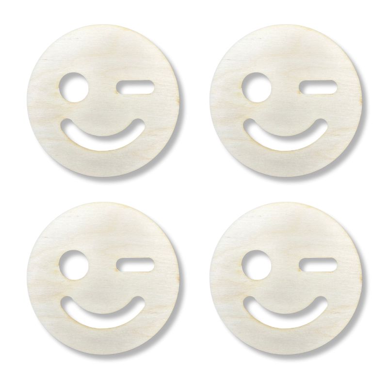 Drewniana emotka uśmiech dekor podkładka podstawka pod kubek emotikon koło