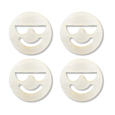 Drewniana emotka uśmiech dekor podkładka podstawka pod kubek emotikon koło
